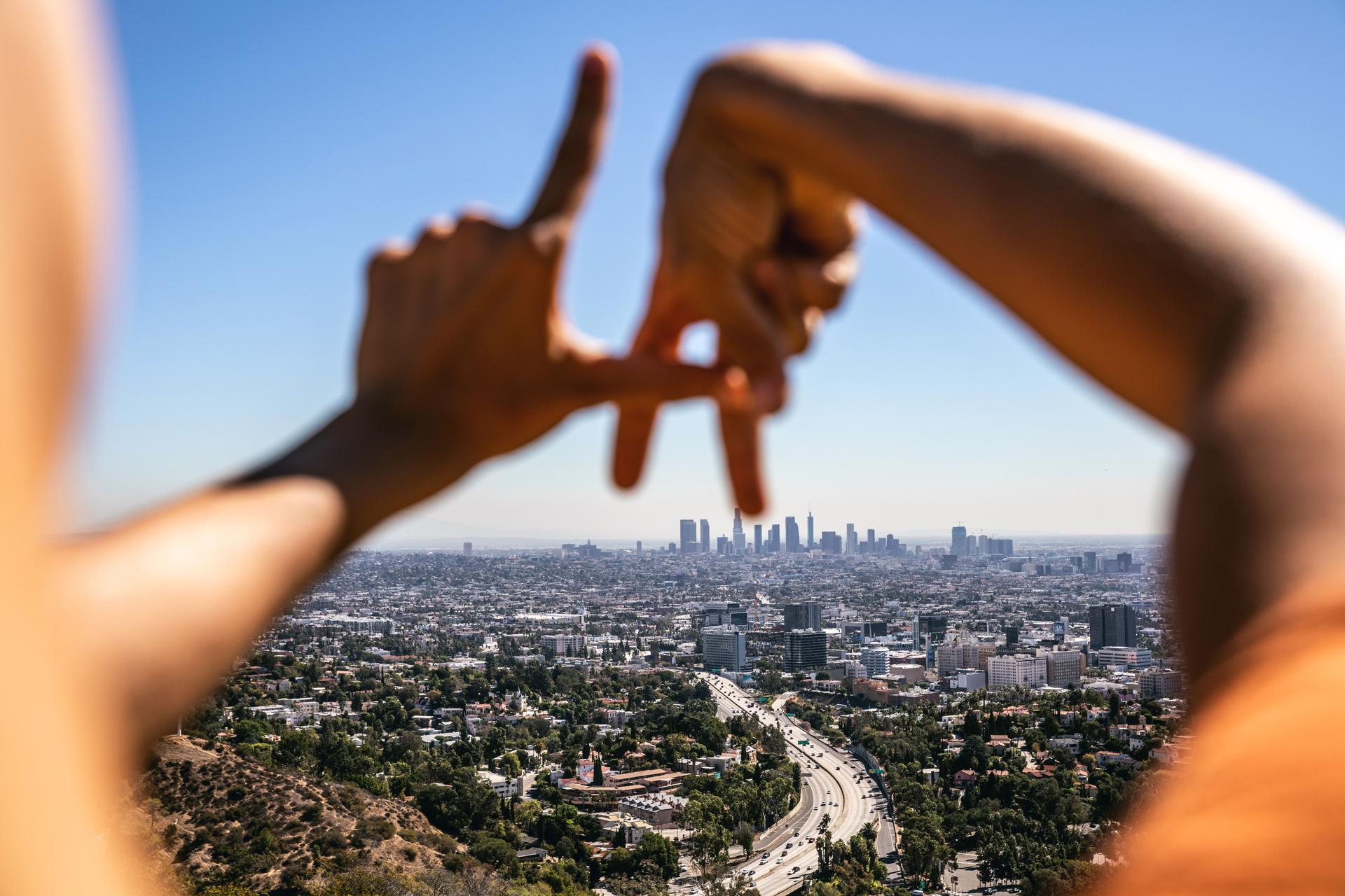 Hispanic tourist in Los Angeles - California